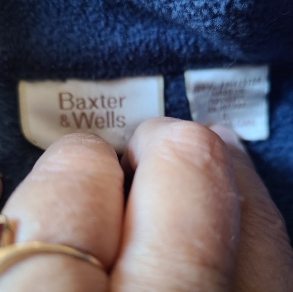 Baxter and Wells sweater sweatshirt blue fleece mens size large EUC - Picture 2 of 9